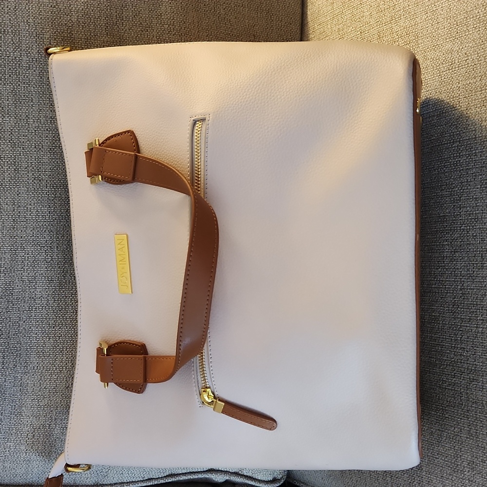 JOY&IMAN Pink Tote. Tan accents